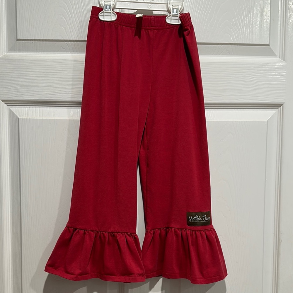 Matilda Jane Red Ruffle Hem Pants